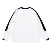Men Long Sleeve T Shirt Stitching Loose Casual Bottoming Basic Sports Sweatshirt